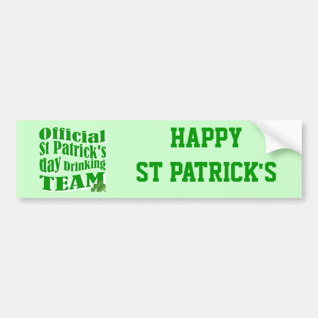 Offizielles St. Patrick's Day-Trinkteam Autoaufkleber (Vorne)