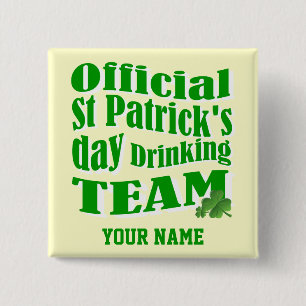 Offizielles St. Patrick's Day-Trinkteam Button