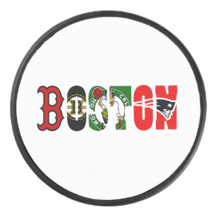 Offizielles T-Shirt der Sportteams aus Boston Eishockey Puck