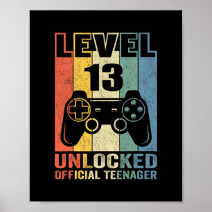 Offizielles Teenager 13. Geburtstagsgeschenk Level Poster