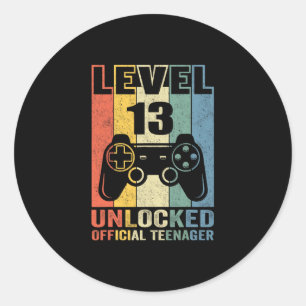Offizielles Teenager 13. Geburtstagsgeschenk Level Runder Aufkleber
