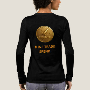 Offizielles TexitCoin-Logo auf der Vorderseite mit Tri-Blend Shirt