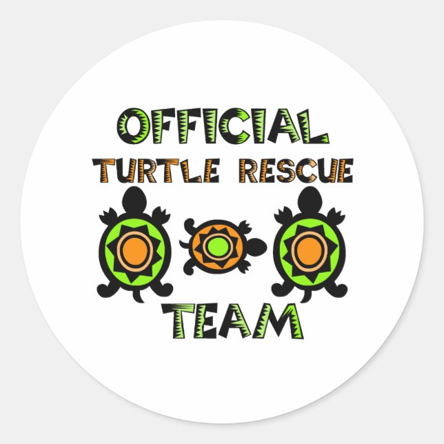 Offizielles Turtle Rescue Team 1 Runder Aufkleber (Vorderseite)