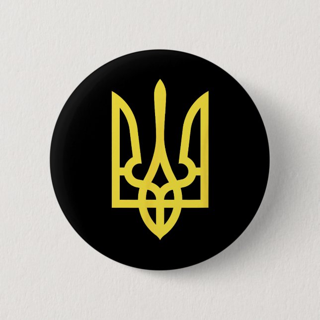 Offizielles ukrainisches Wappen - Zelenskyy-Stil  Button (Vorderseite)