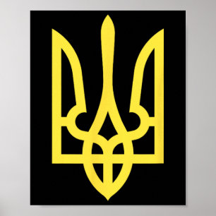 Offizielles ukrainisches Wappen - Zelenskyy-Stil Poster