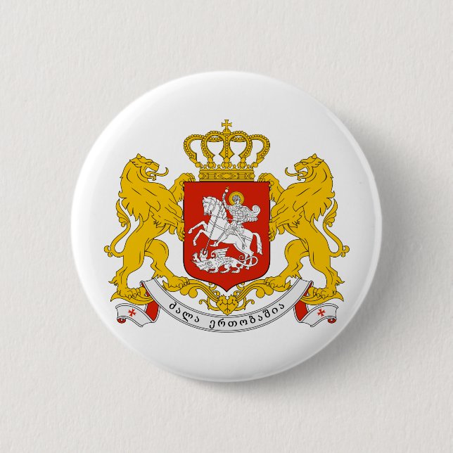 Offizielles Wappen Georgia Wappenkunde-Symbol Button (Vorderseite)