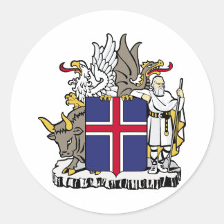 Offizielles Wappen Islands Wappenkunde-Symbol Runder Aufkleber