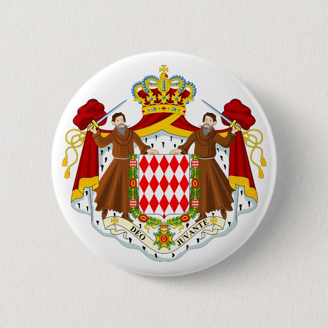 Offizielles Wappen Monacos Wappenkunde-Symbol Button (Vorderseite)