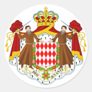 Offizielles Wappen Monacos Wappenkunde-Symbol Runder Aufkleber