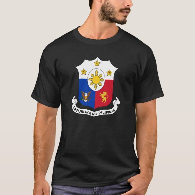 Offizielles Wappen Philippinen Wappenkunde-Symbol T-Shirt (Vorderseite)