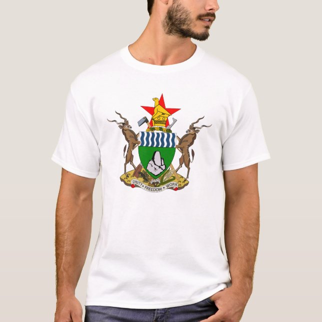 Offizielles Wappen Simbabwes Wappenkunde-Symbol T-Shirt (Vorderseite)