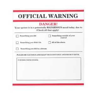 Offizielles WarnNotepad Notizblock
