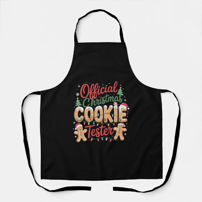 Offizielles Weihnachts-Cookie Tester Crew Backen W Schürze (Vorderseite)