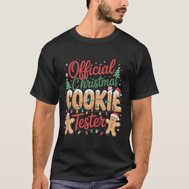 Offizielles Weihnachts-Cookie Tester Crew Backen W T-Shirt (Vorderseite)