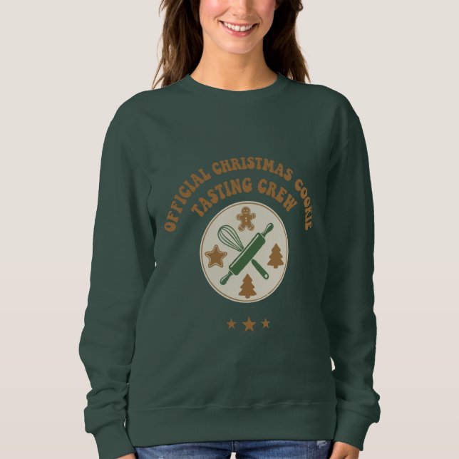 Offizielles Weihnachtskochen Verkostung Crew Retro Sweatshirt (Vorderseite)
