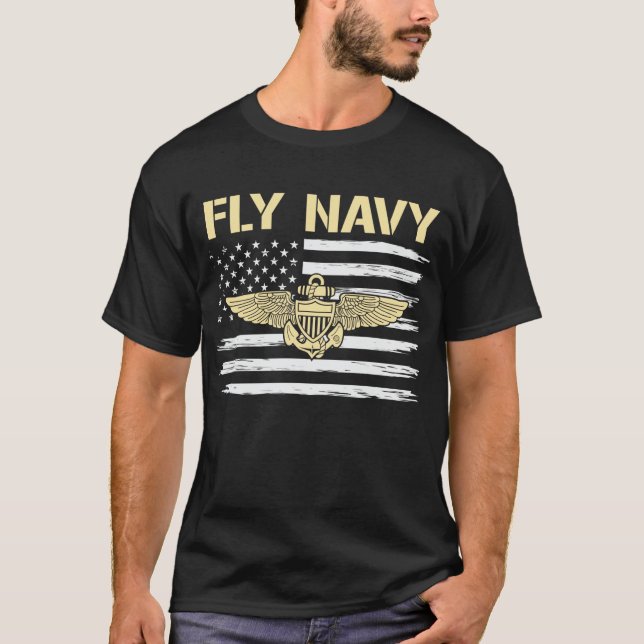 Offizier der Fly Navy T-Shirt (Vorderseite)