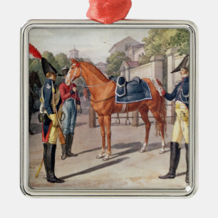 Offizier und Schutz des königlichen Schutzes im Silbernes Ornament