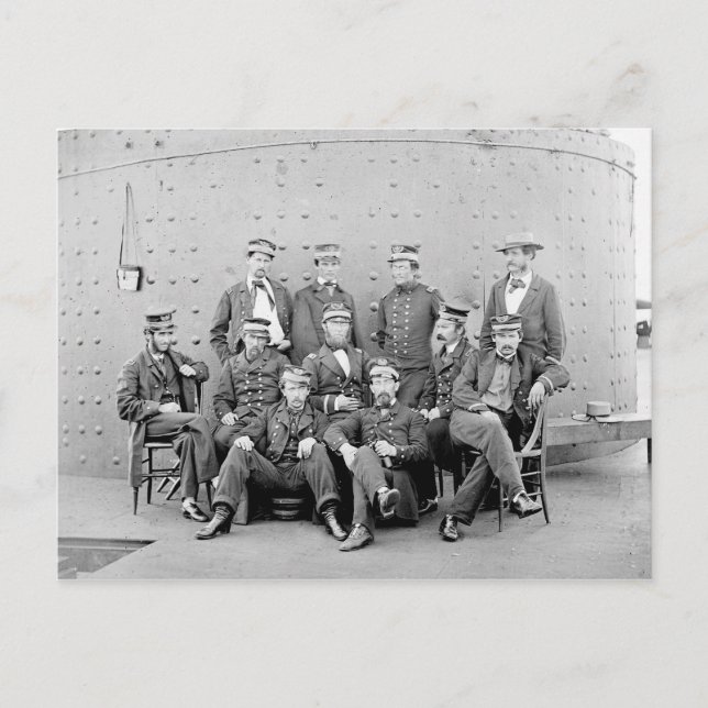 Offiziere auf USS Monitor, 1862 Postkarte (Vorderseite)