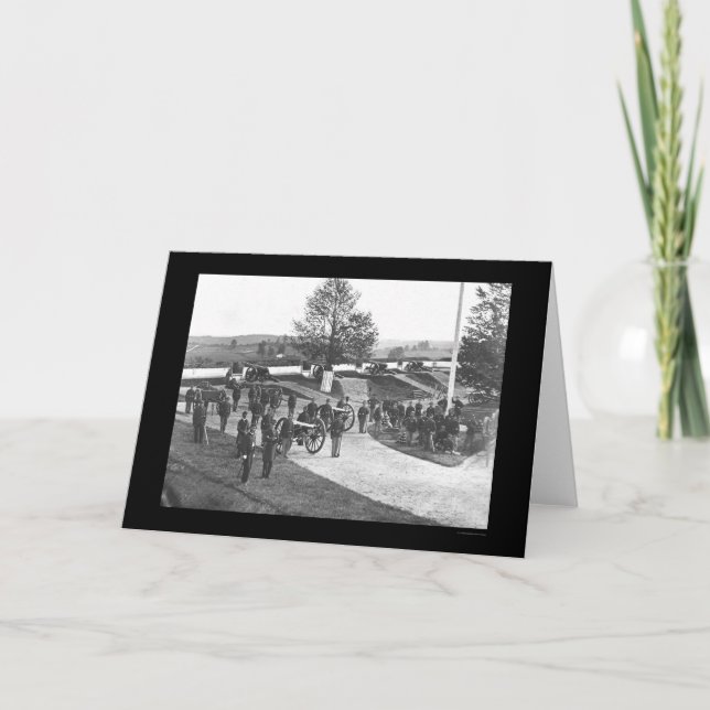 Offiziere und Männer im Fort Stevens, DC 1865 Karte (Vorderseite)