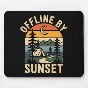 Offline bei Sonnenuntergang Retro-Camping Natur im Mousepad