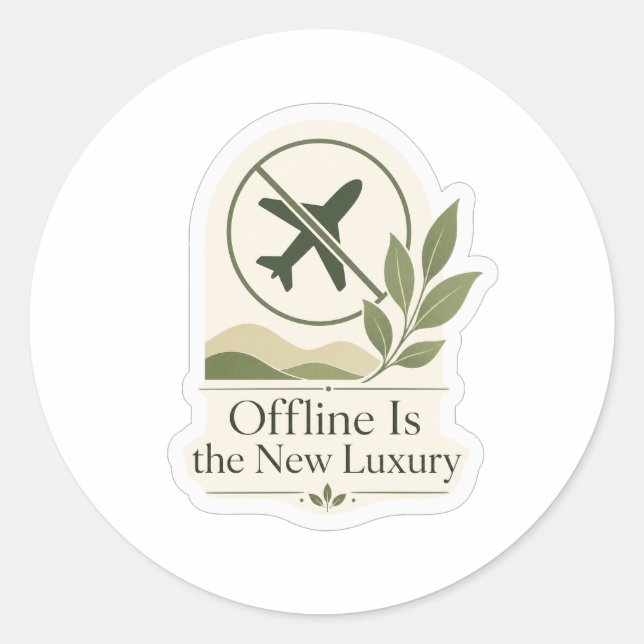 Offline ist der neue Luxus Runder Aufkleber (Vorderseite)