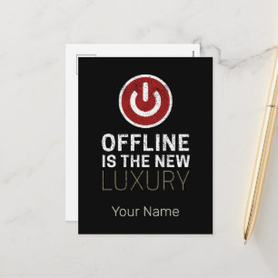 Offline ist der neue Luxus Spruch Pause Vintage Feiertagspostkarte