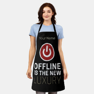 Offline ist die neue Luxus-Sprichwort Pause Vintag Schürze