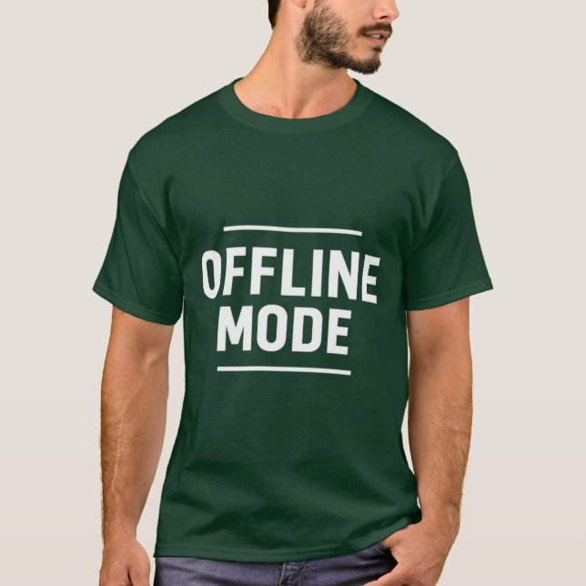 Offline-Modus minimaler Typografie-Design T-Shirt (Vorderseite)