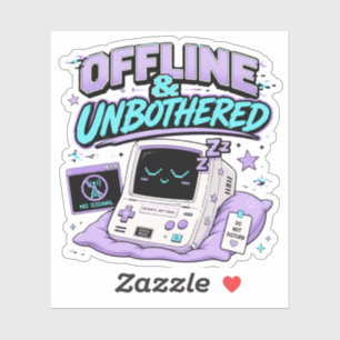 Offline und ungestört Retro Aufkleber
