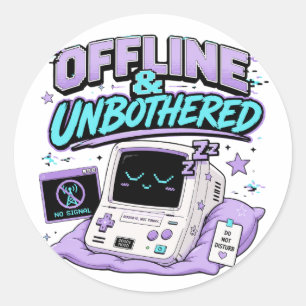 Offline und ungestört Retro Aufkleber