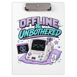 Offline und ungestört Retro Aufkleber Klemmbrett