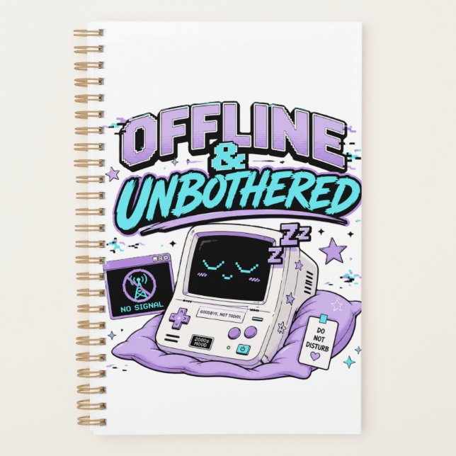 Offline und ungestört Retro-Aufkleber Planer (Vorderseite)