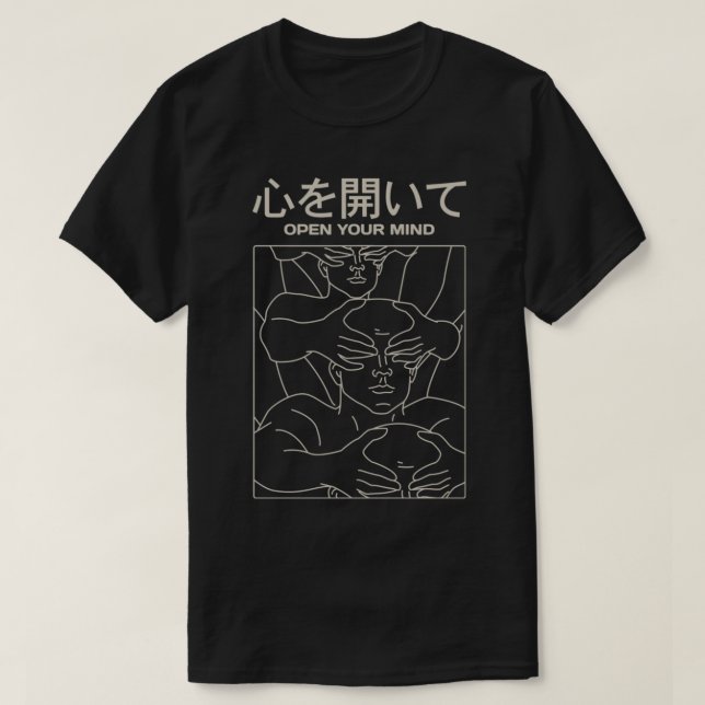 Öffne deinen Geist Japanisch T-Shirt (Design vorne)