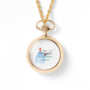 Öffne den Champagner blaue Brautparty Name Datum Armbanduhr