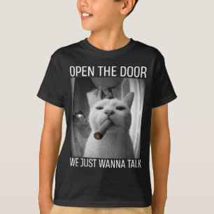 Öffne die Tür, wir wollen nur lustig Gangster-Katz T-Shirt