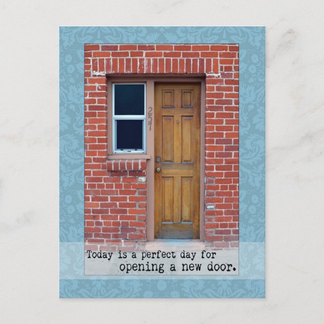 Öffnen eines neuen Türfotos Postkarte (Vorderseite)