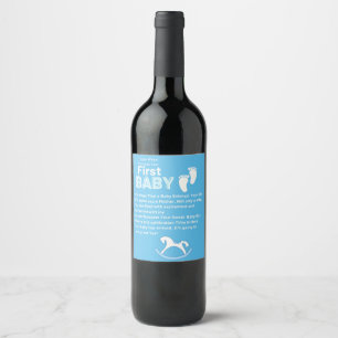 Öffnen mit neuem Baby Boy Wine Label Weinetikett