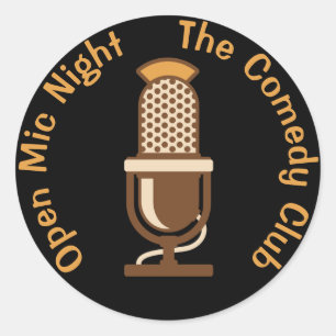 Öffnen Sie besonders angefertigte Mic-Nacht Runder Aufkleber