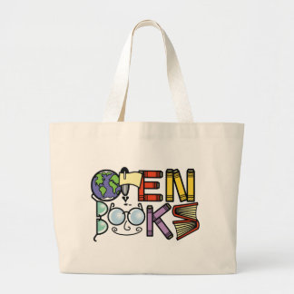 Öffnen Sie Buch-riesige Taschen-Tasche Jumbo Stoffbeutel