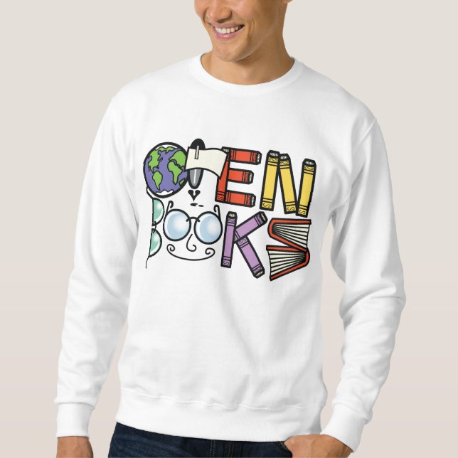 Öffnen Sie Buch-Sweatshirt Sweatshirt (Vorderseite)
