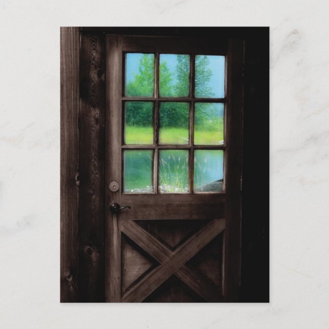 Öffnen Sie die Tür nach außen Postkarte (Vorderseite)