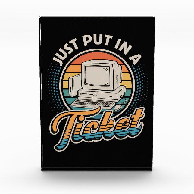 Öffnen Sie einfach ein Ticket Help Desk Technische Fotoblock (Vorderseite)