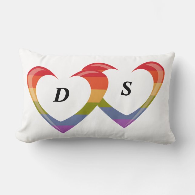 Öffnen Sie Herzen - Monogramm Lendenkissen (Vorderseite)