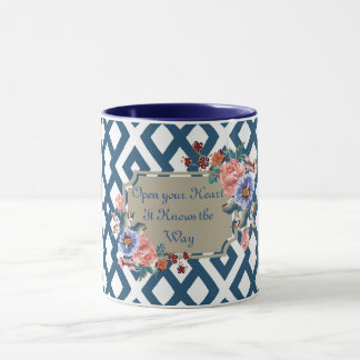 Öffnen Sie Ihr Herz, es kennt die Tasse des Design