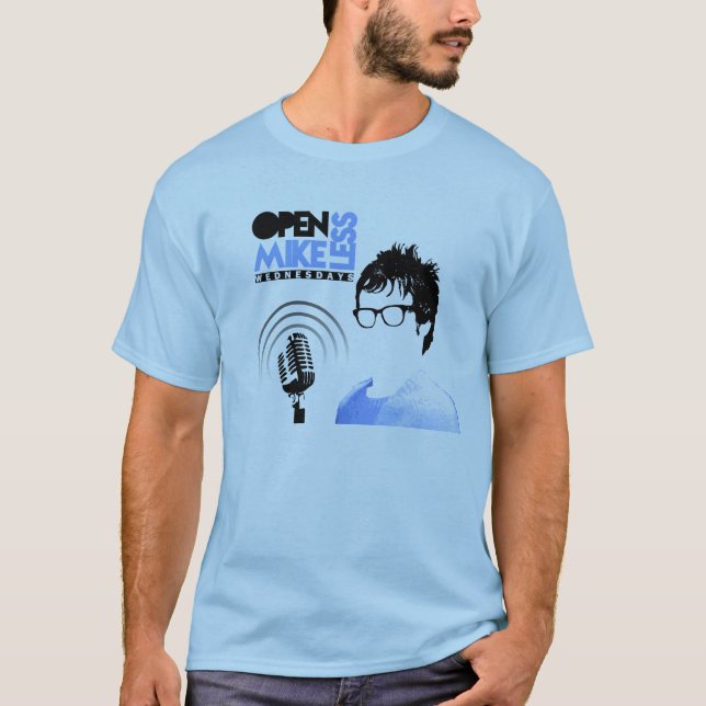Öffnen Sie Mikeless T-Shirt Blau mit Ausflug-Daten (Vorderseite)