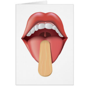 Öffnen Sie Mund mit Zunge-Senker