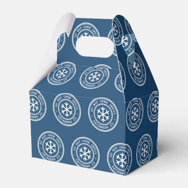 Öffnen Sie nicht bis Blue Christmas Favor Box Geschenkschachtel (Vorderseite)