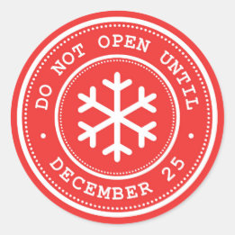 Öffnen Sie nicht, bis das Red White-Gift-Tag Runder Aufkleber