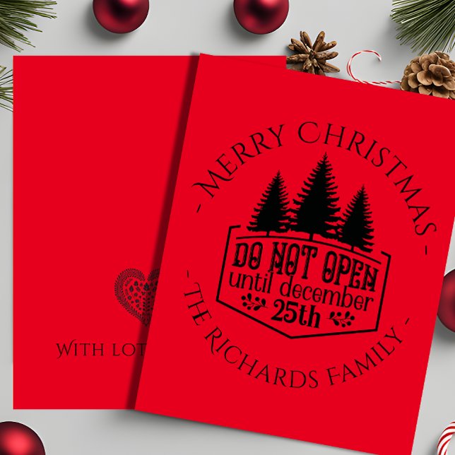 Öffnen Sie nicht bis - Personalisierte Weihnachten Karte (Do not Open until - Red Personalized Christmas  Card)