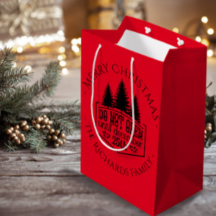 Öffnen Sie nicht bis - Personalisierte Weihnachten Mittlere Geschenktüte